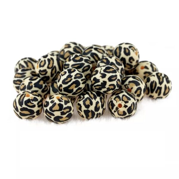 Bolas de silicone, Leopardo, 15mm