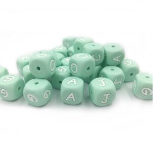 Letra em silicone 12mm-menta clara